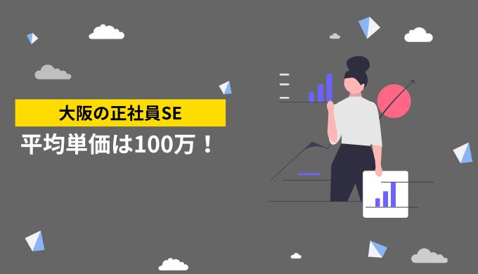 大阪で活躍する正社員SEの平均単価は、おおよそ100万円