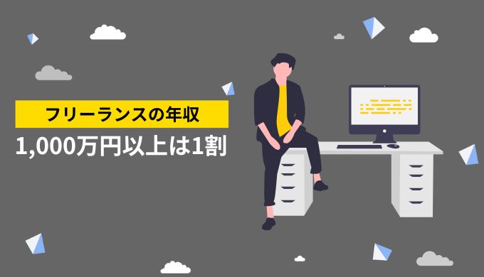 フリーランスで年収1,000万円稼いでいる人の割合は1割のみ！