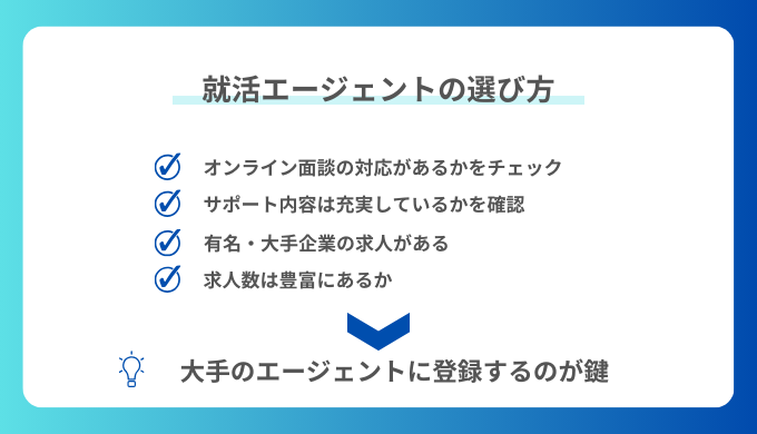 就活エージェントの選び方